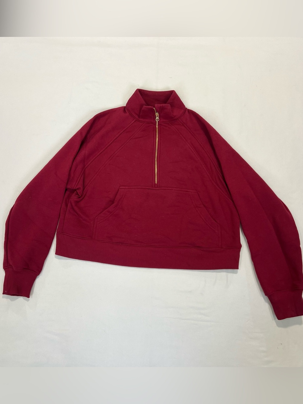 Women's Zip-Neck Pullover Sweater in Burgundy